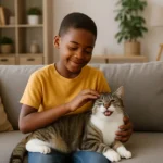 Boy-playing-with-Cat