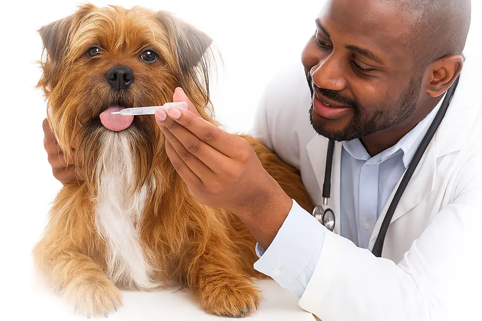 Vet checking Dog